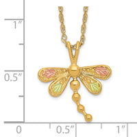 10k Tri-Color Black Hills Gold Dragonfly Necklace-10BH713-18
