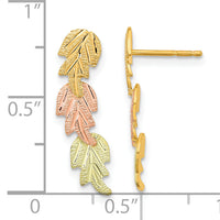 10k Tri-Color Black Hills Gold Post Earrings-10BH718