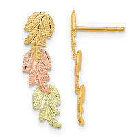 10k Tri-Color Black Hills Gold Post Earrings-10BH718