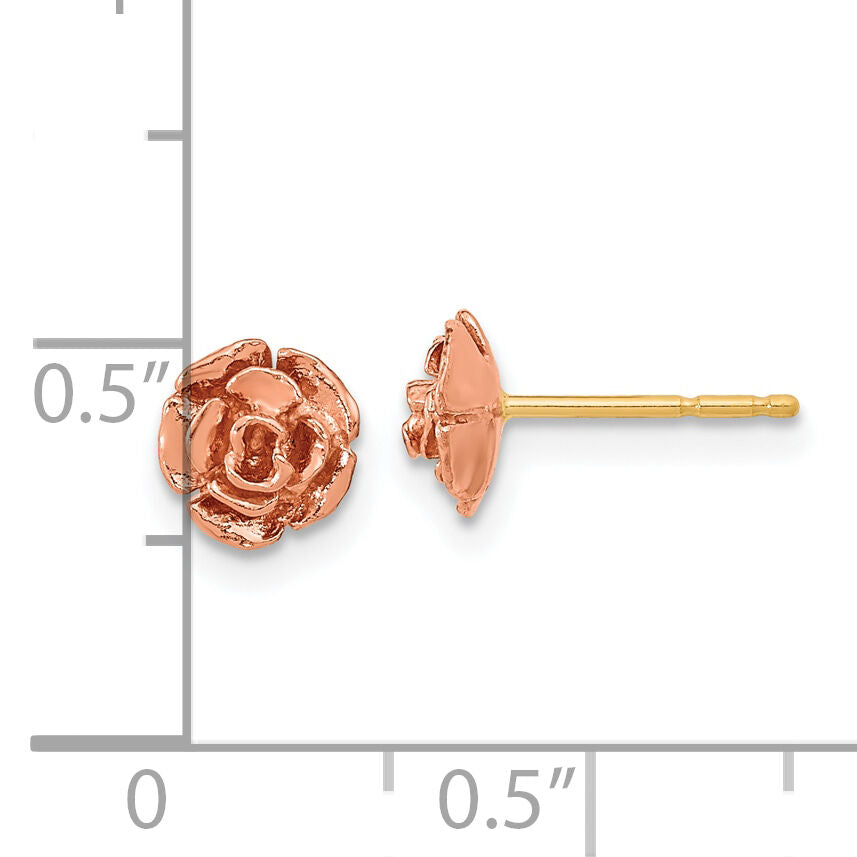 10k Two-tone Black Hills Gold Rose Post Earrings-10BH719