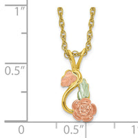 10K Tri-color w/14K Gold-filled Chain Black Hills Gold Necklace-10BH725-18.25