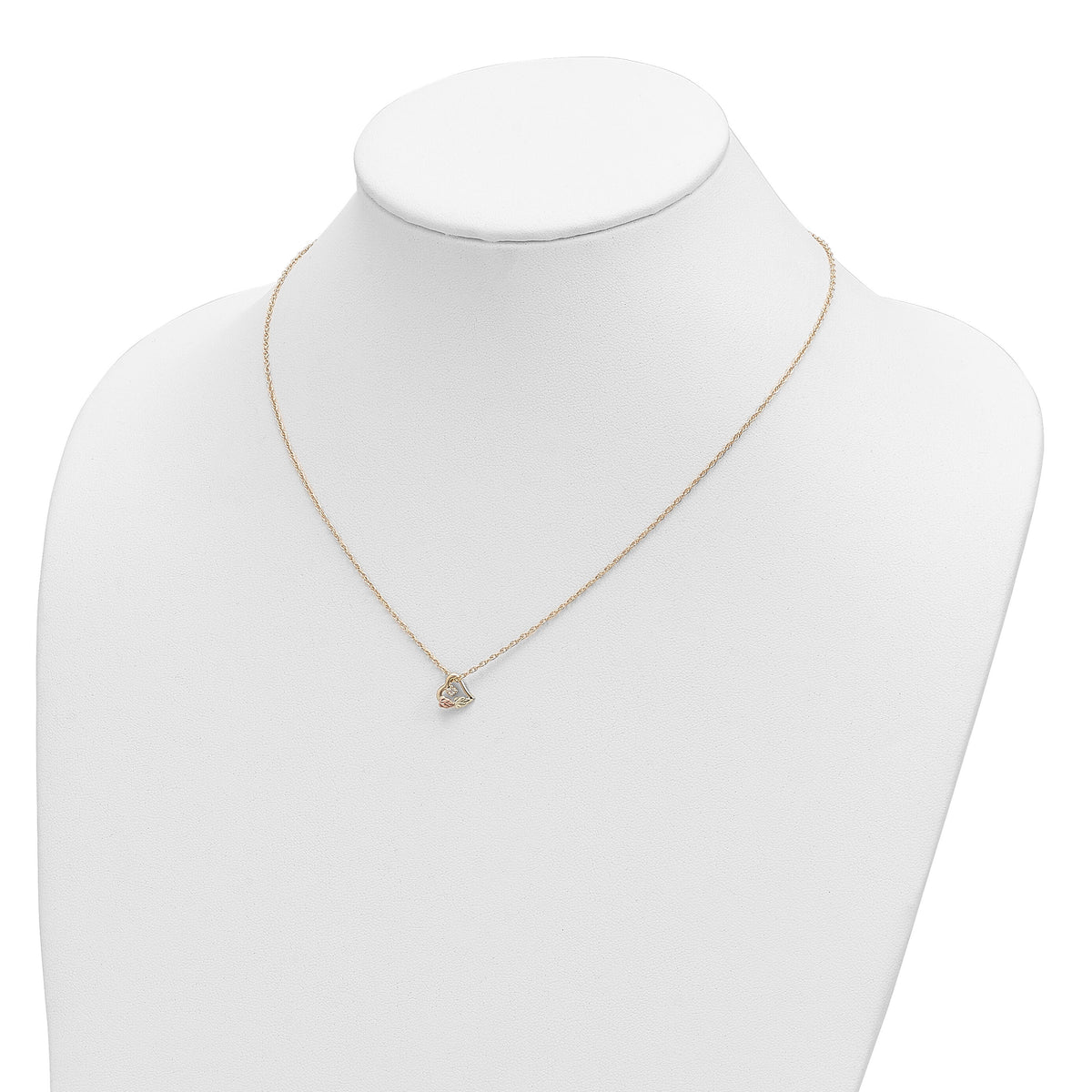 10K Tri-color w/12K Accents Diamond Black Hills Gold Necklace-10BH727-18