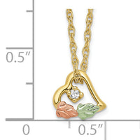 10K Tri-color w/12K Accents Diamond Black Hills Gold Necklace-10BH727-18