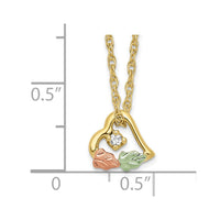 10K Tri-color w/12K Accents Diamond Black Hills Gold Necklace-10BH727-18