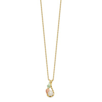 10K Tri-color w/12K Accents FWC Pearl Black Hills Gold Necklace-10BH728-18.25