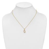 10K Tri-color w/12K Accents FWC Pearl Black Hills Gold Necklace-10BH728-18.25