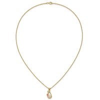 10K Tri-color w/12K Accents FWC Pearl Black Hills Gold Necklace-10BH728-18.25