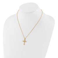 10k w/12K Accents Black Hills Gold Cross 18IN Necklace-10BH729-18
