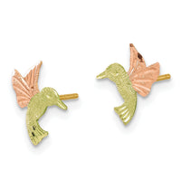 10k w/12K Posts Black Hills Gold Hummingbird Post Earrings-10BH732