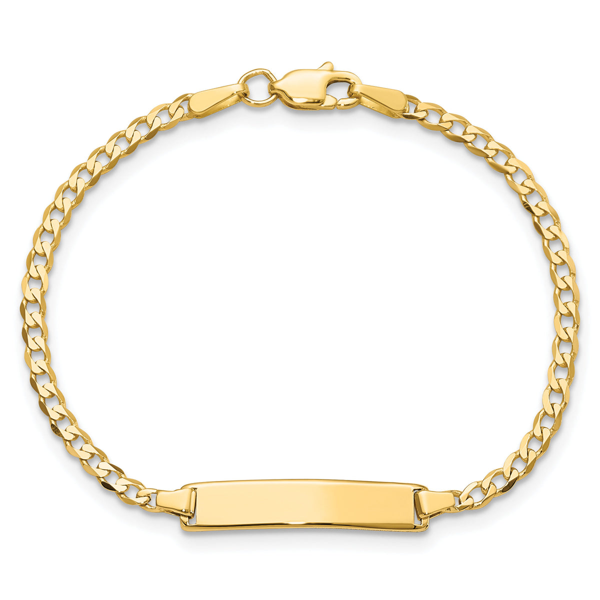 10k Flat Curb Link ID Bracelet-10BID103-5.5