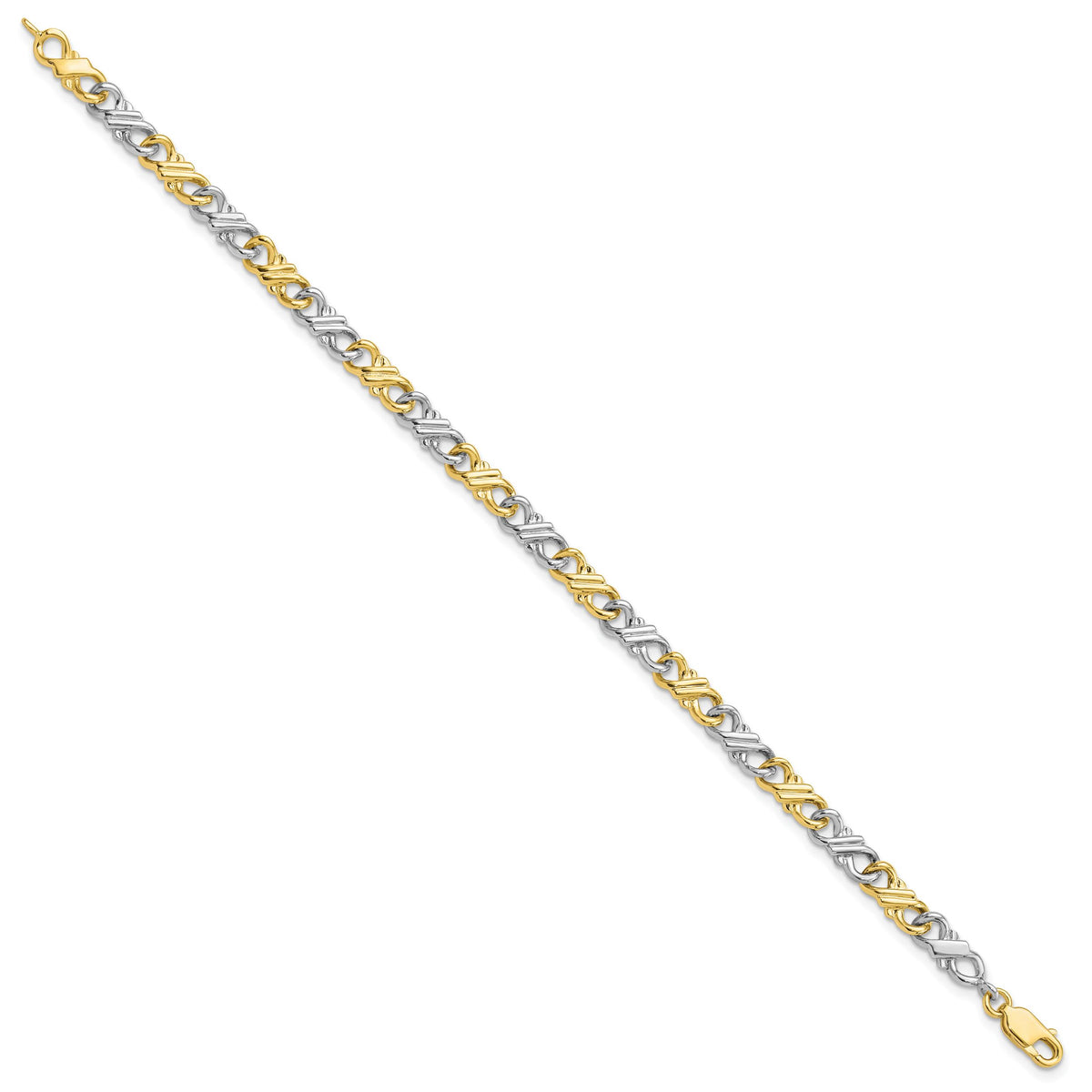 10k Two-Tone Solid Polished Fancy Bracelet-10BR1-7