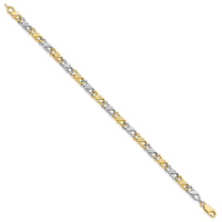 10k Two-Tone Solid Polished Fancy Bracelet-10BR1-7