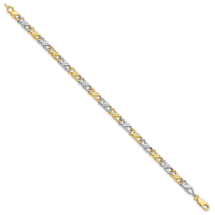 10k Two-Tone Solid Polished Fancy Bracelet-10BR1-7