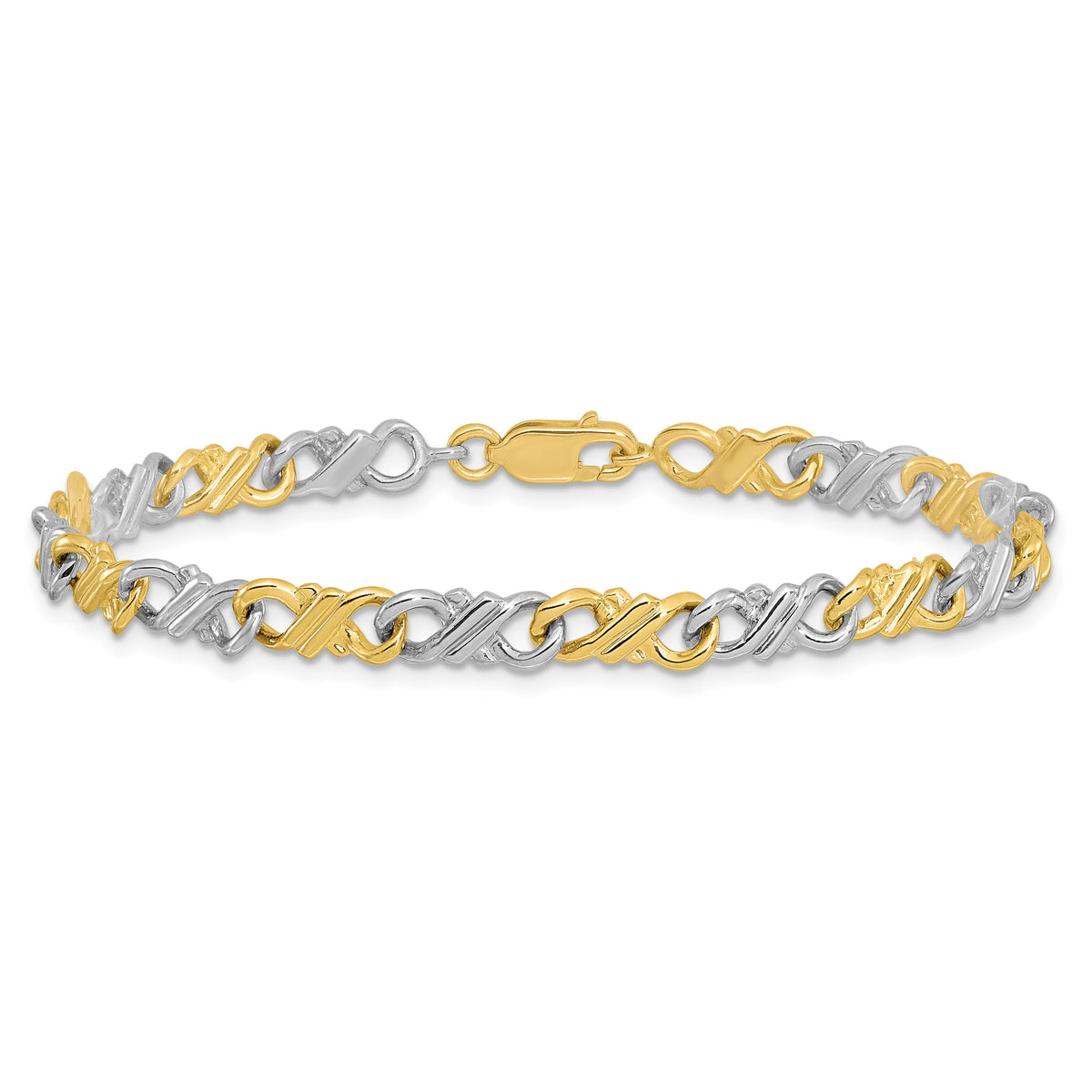 10k Two-Tone Solid Polished Fancy Bracelet-10BR1-7