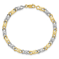 10k Two-Tone Solid Polished Fancy Bracelet-10BR1-7