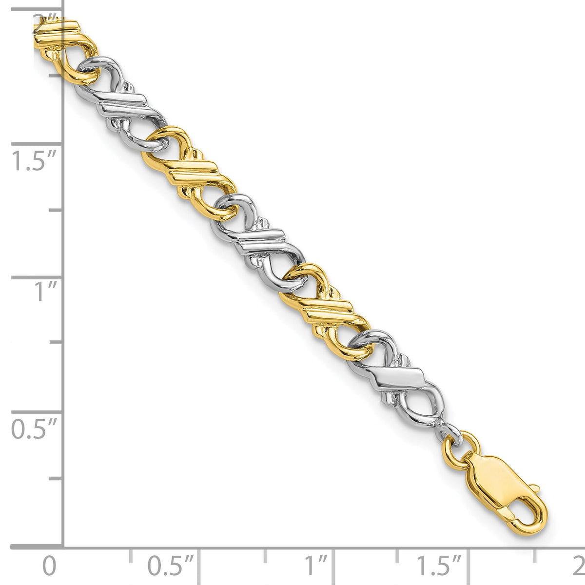 10k Two-Tone Solid Polished Fancy Bracelet-10BR1-7