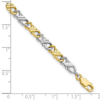 10k Two-Tone Solid Polished Fancy Bracelet-10BR1-7