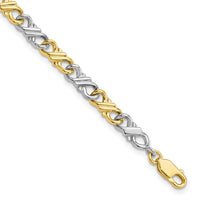 10k Two-Tone Solid Polished Fancy Bracelet-10BR1-7