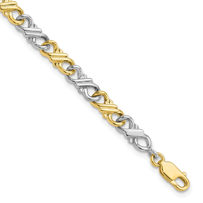 10k Two-Tone Solid Polished Fancy Bracelet-10BR1-7