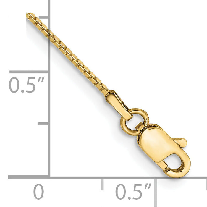 10k .90mm Box Chain Anklet-10BX087-9