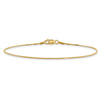 10k .95mm Box Chain Anklet-10BX095-9