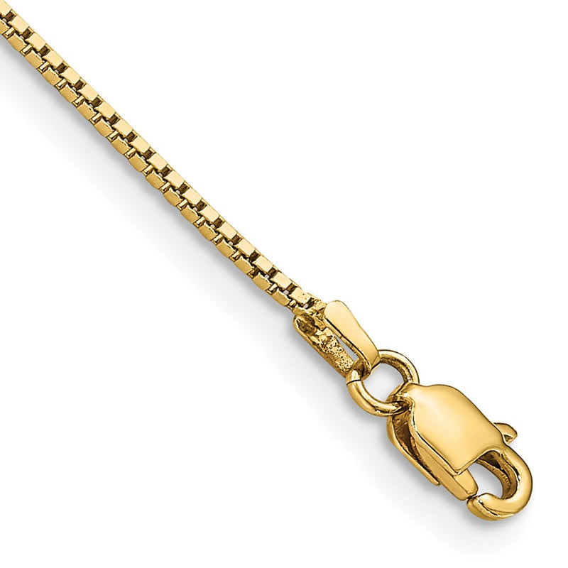 10k .95mm Box Chain Anklet-10BX095-9