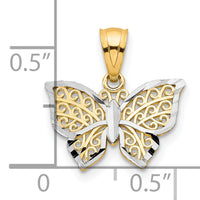 10K w/Rhodium Butterfly Charm-10C1001