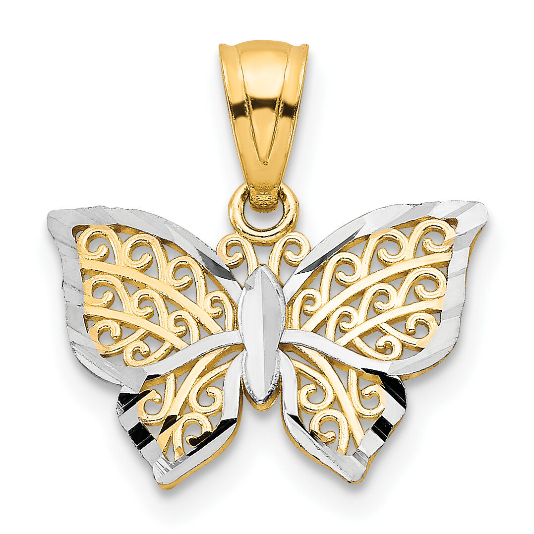 10K w/Rhodium Butterfly Charm-10C1001