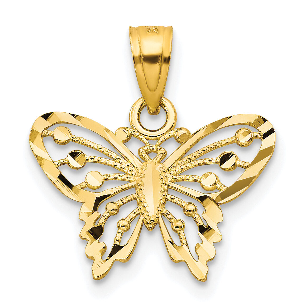 10k Diamond-Cut Butterfly Charm-10C1002