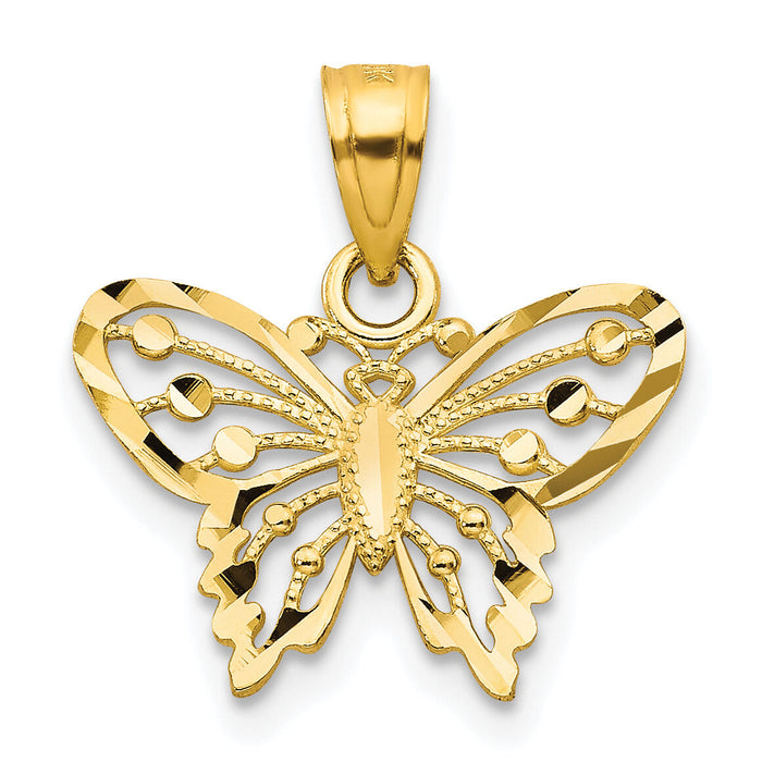 10k Diamond-Cut Butterfly Charm-10C1002
