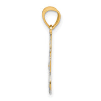 10K w/Rhodium Filigree Flower Charm-10C1003