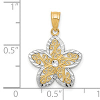 10K w/Rhodium Filigree Flower Charm-10C1003