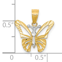 10K w/ Rhodium Butterfly Pendant-10C1005