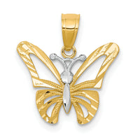 10K w/ Rhodium Butterfly Pendant-10C1005