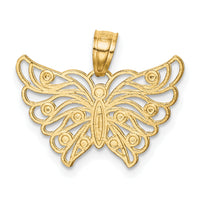 10K w/ Rhodium Butterfly Pendant-10C1006