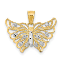 10K w/ Rhodium Butterfly Pendant-10C1006