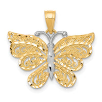 10K w/ Rhodium Butterfly Pendant-10C1008