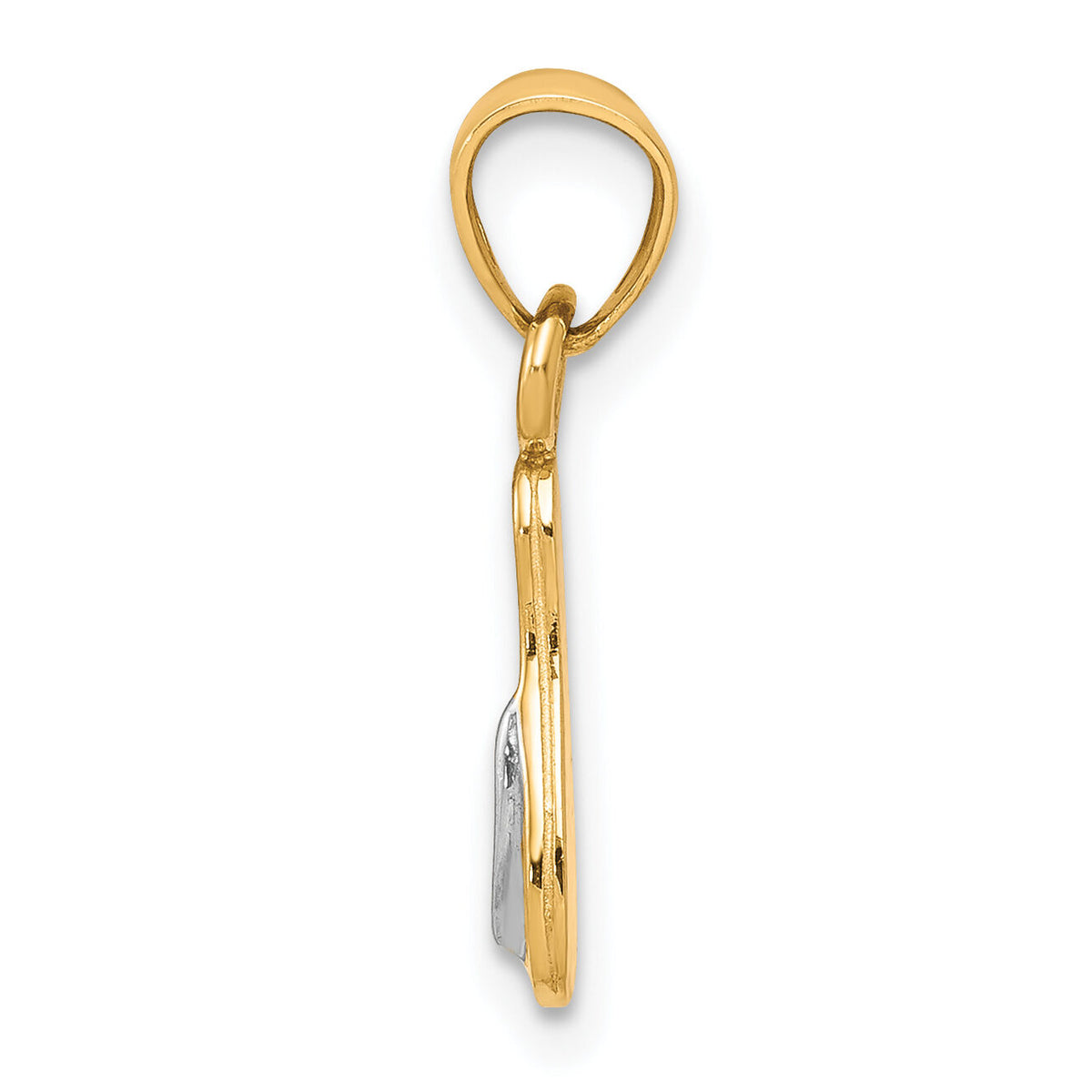 10K w/Rhodium 3D Flip Flop Charm-10C1011