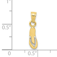 10K w/Rhodium 3D Flip Flop Charm-10C1011