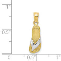 10k & Rhodium Flip Flop Charm-10C1012