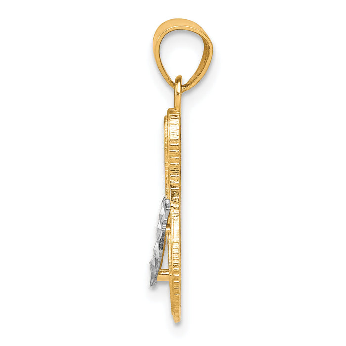 10K w/Rhodium Flip Flop Charm-10C1014