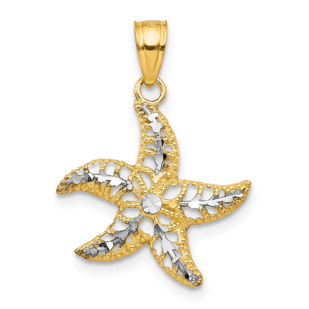 10K w/Rhodium Starfish Charm-10C1018