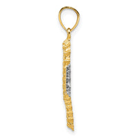 10K w/Rhodium Seahorse Charm-10C1020