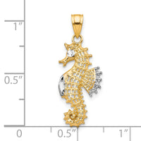 10K w/Rhodium Seahorse Charm-10C1020