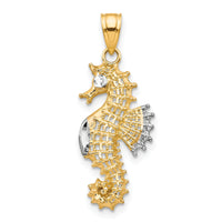10K w/Rhodium Seahorse Charm-10C1020