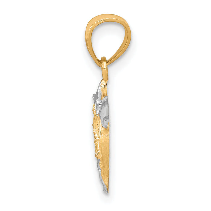 10K w/Rhodium Small Dolphin Charm-10C1021