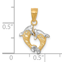 10K w/Rhodium Small Dolphin Charm-10C1021