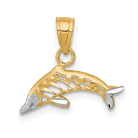 10K w/Rhodium Dolphin Charm-10C1022