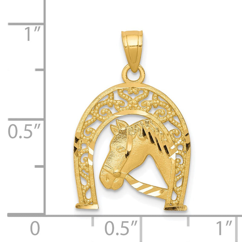 10K Horseshoe W/Horse Charm-10C1028