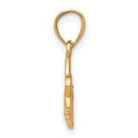 10K w/ Rhodium #1 CHEERLEADER Charm-10C1030
